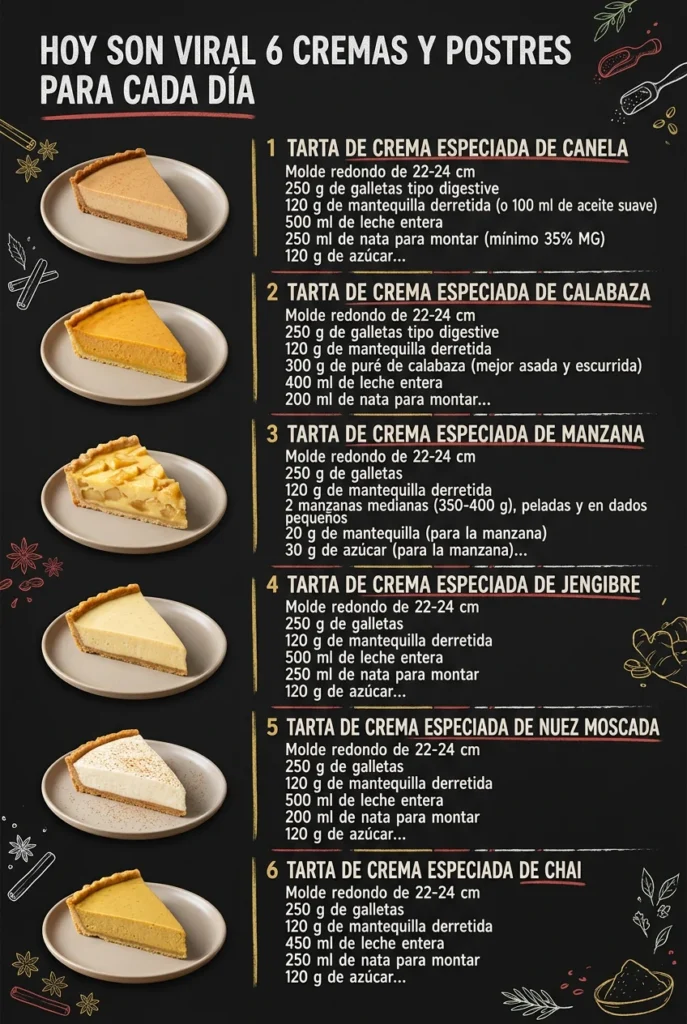 Hoy son viral 6 Cremas y Postres para cada dia