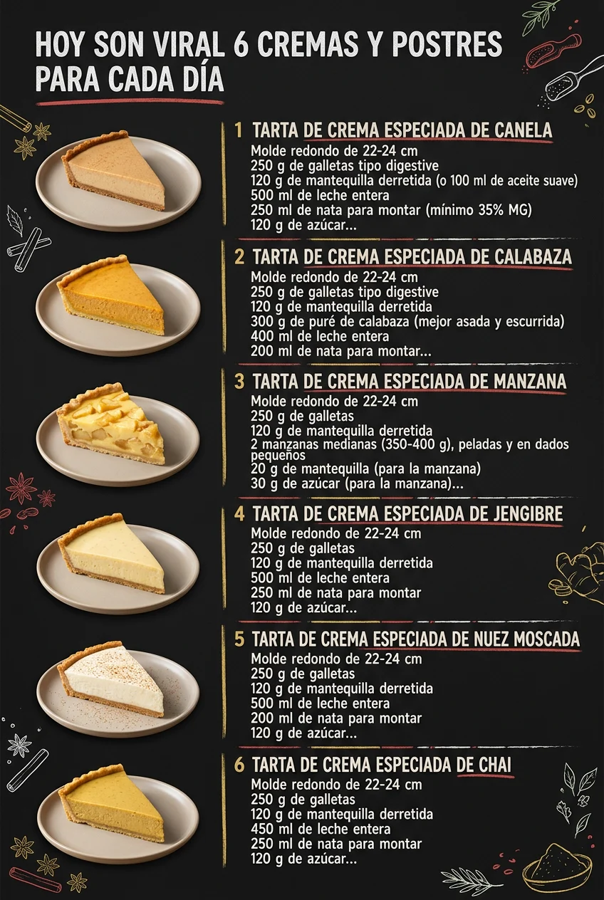 Hoy son viral 6 Cremas y Postres para cada dia