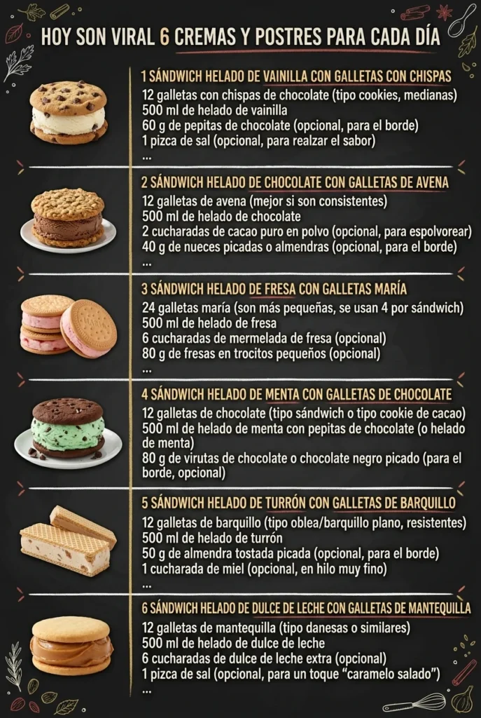 Hoy son viral 6 Cremas y Postres para cada dia