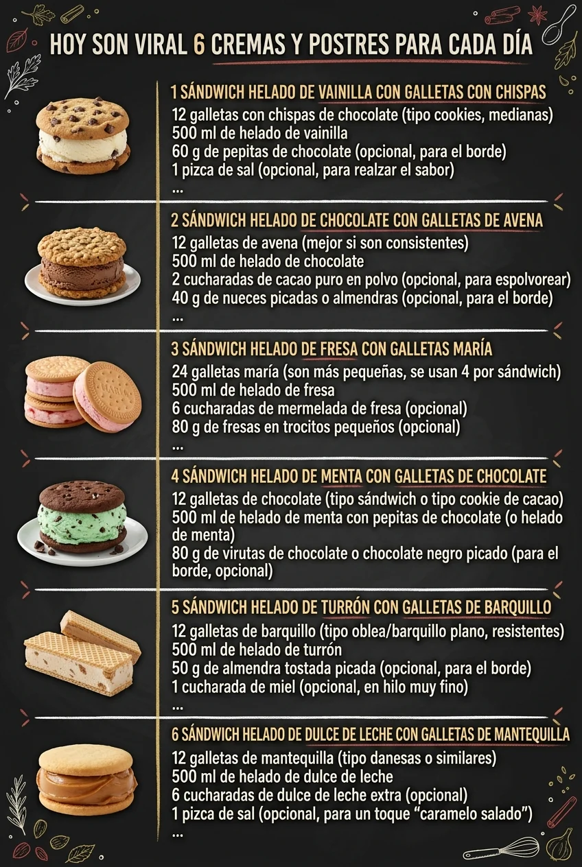 Hoy son viral 6 Cremas y Postres para cada dia
