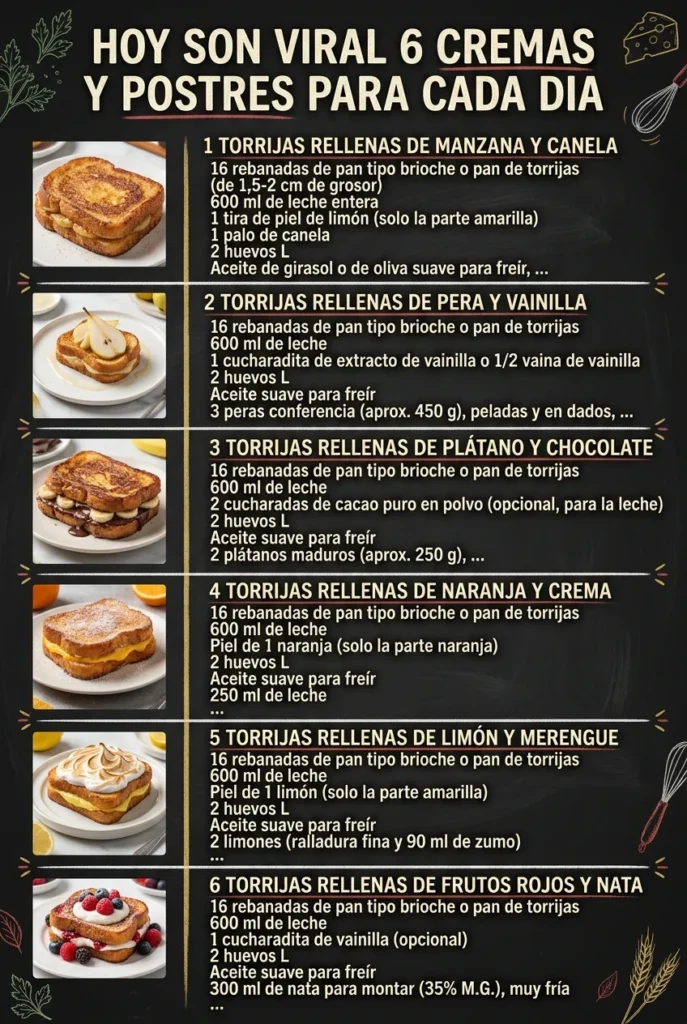Hoy son viral 6 Cremas y Postres para cada dia