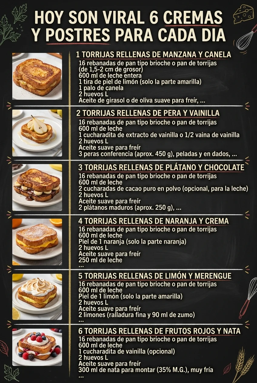 Hoy son viral 6 Cremas y Postres para cada dia