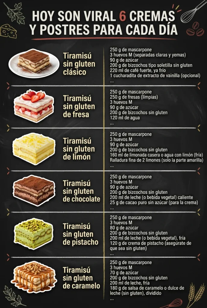Hoy son viral 6 Cremas y Postres para cada dia