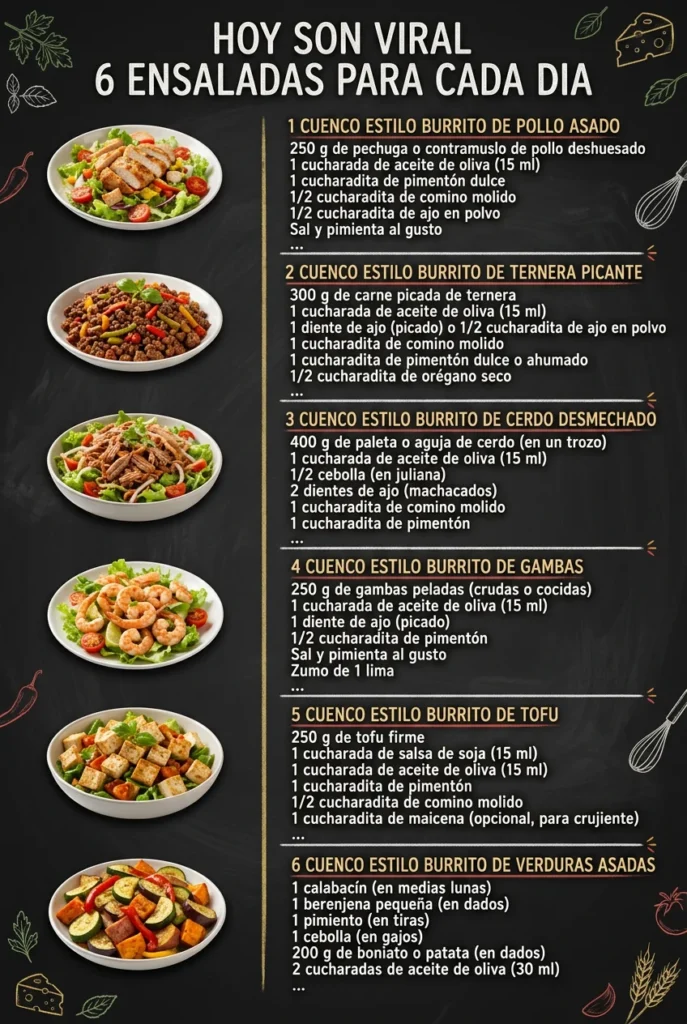 Hoy son viral 6 Ensaladas para cada dia