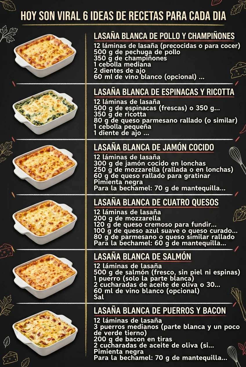Hoy son viral 6 Ideas de Recetas para cada dia