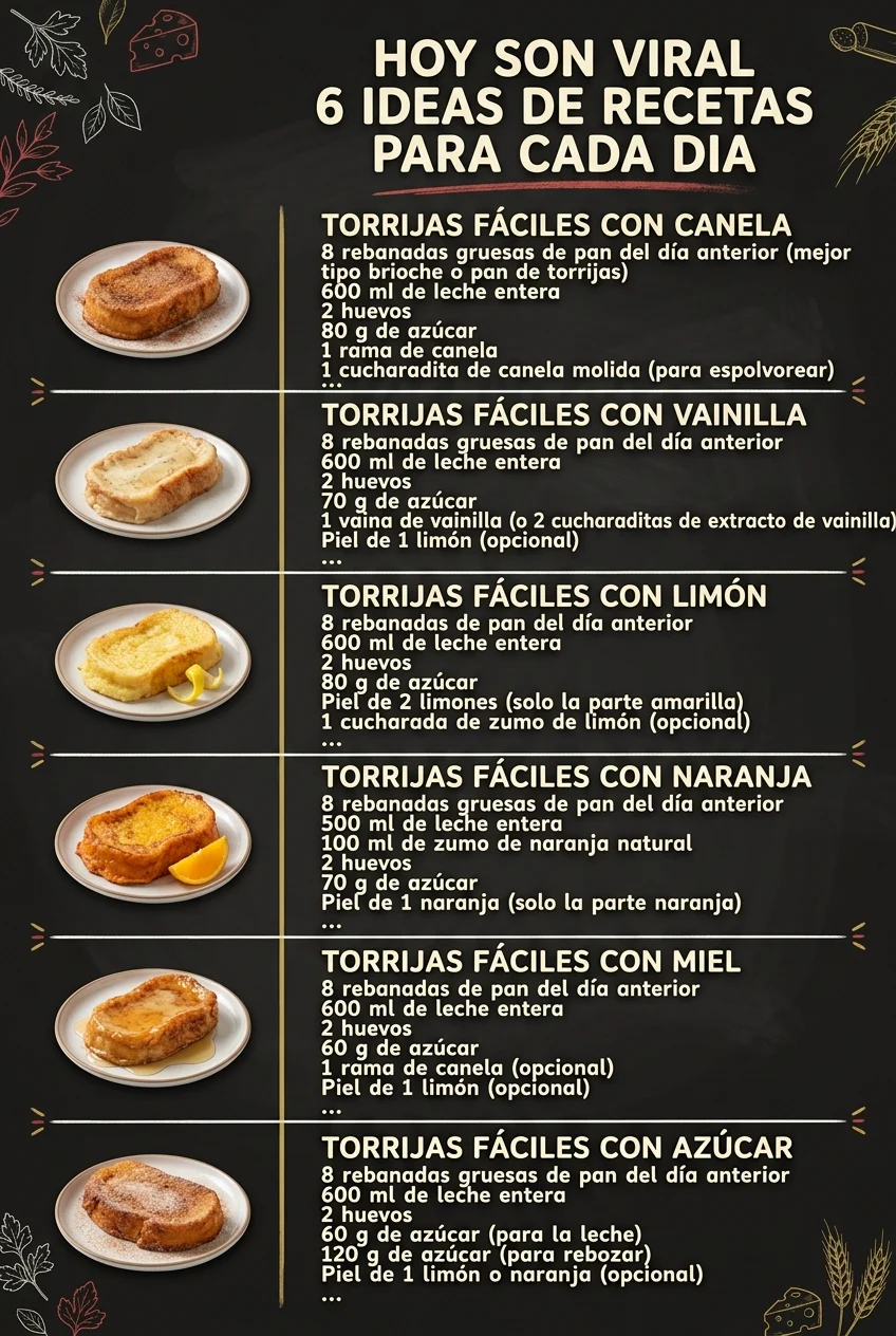 Hoy son viral 6 Ideas de Recetas para cada dia