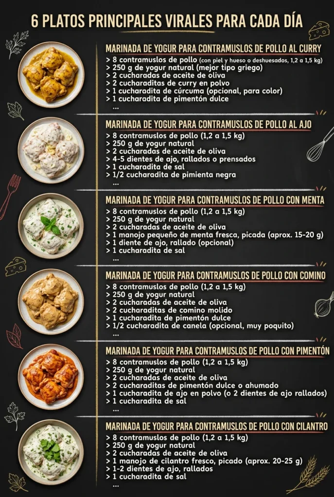 Hoy son viral 6 Platos Principales para cada dia