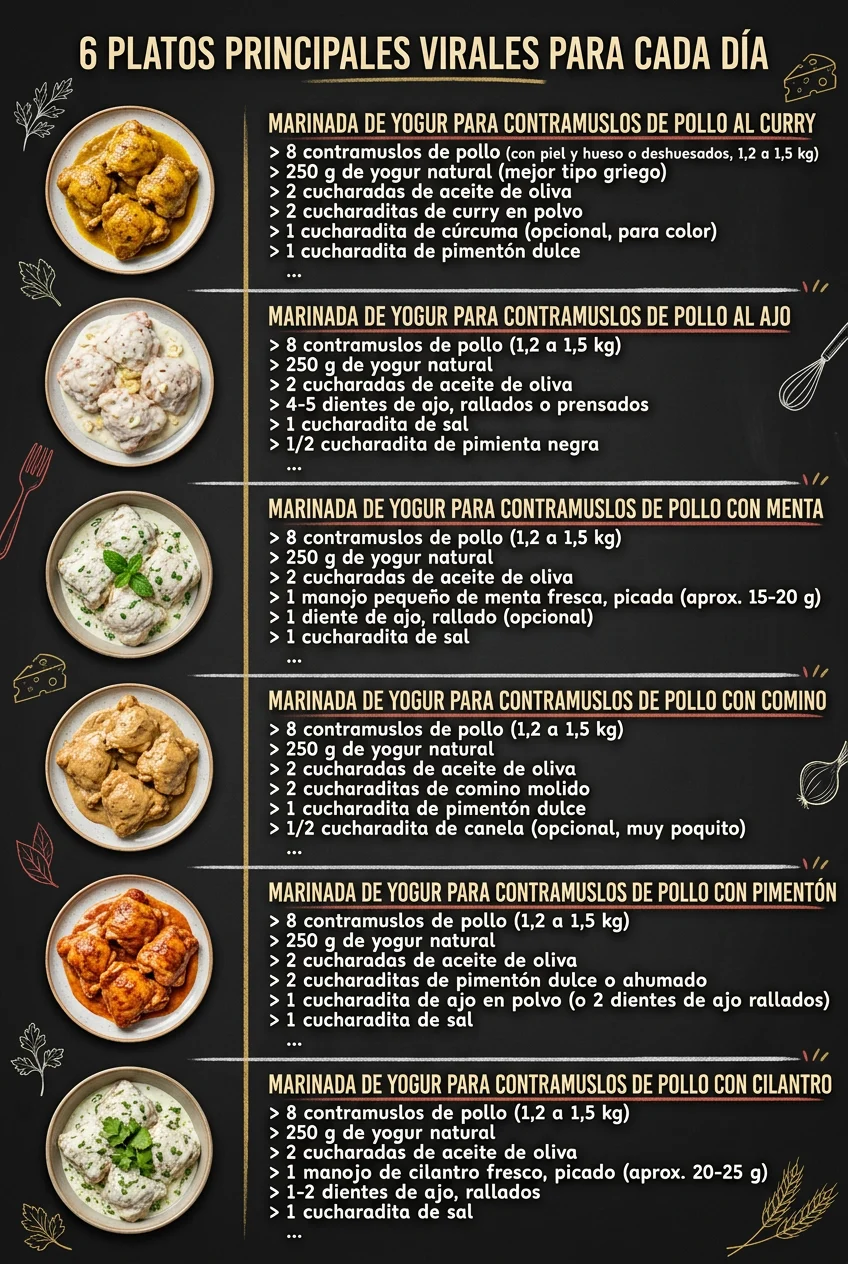 Hoy son viral 6 Platos Principales para cada dia