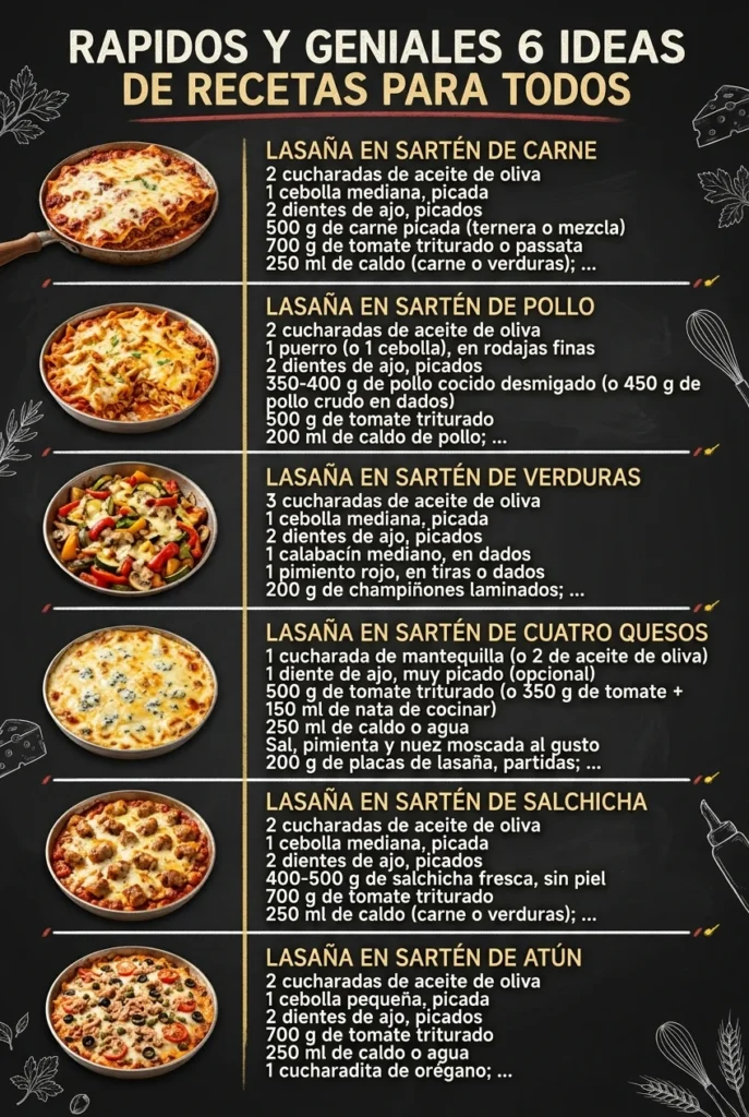 Rapidos y geniales 6 Ideas de Recetas para todos