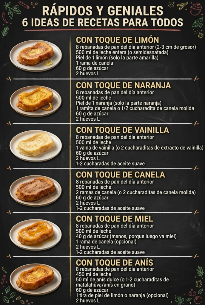 Rapidos y geniales 6 Ideas de Recetas para todos