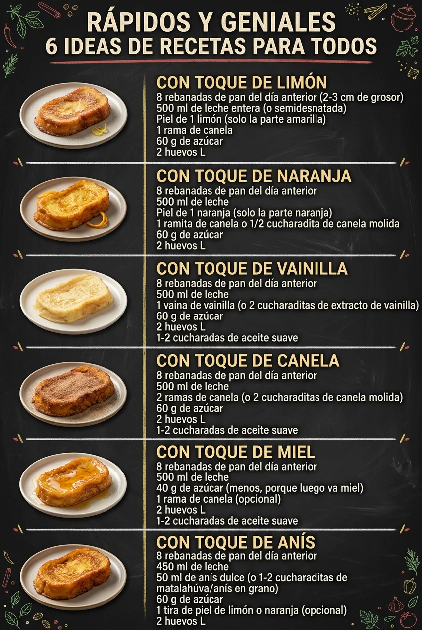 Rapidos y geniales 6 Ideas de Recetas para todos
