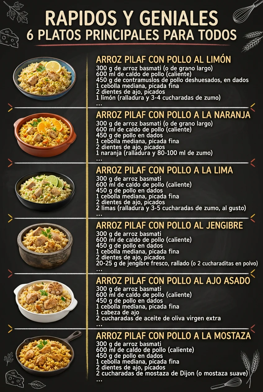 Rapidos y geniales 6 Platos Principales para todos