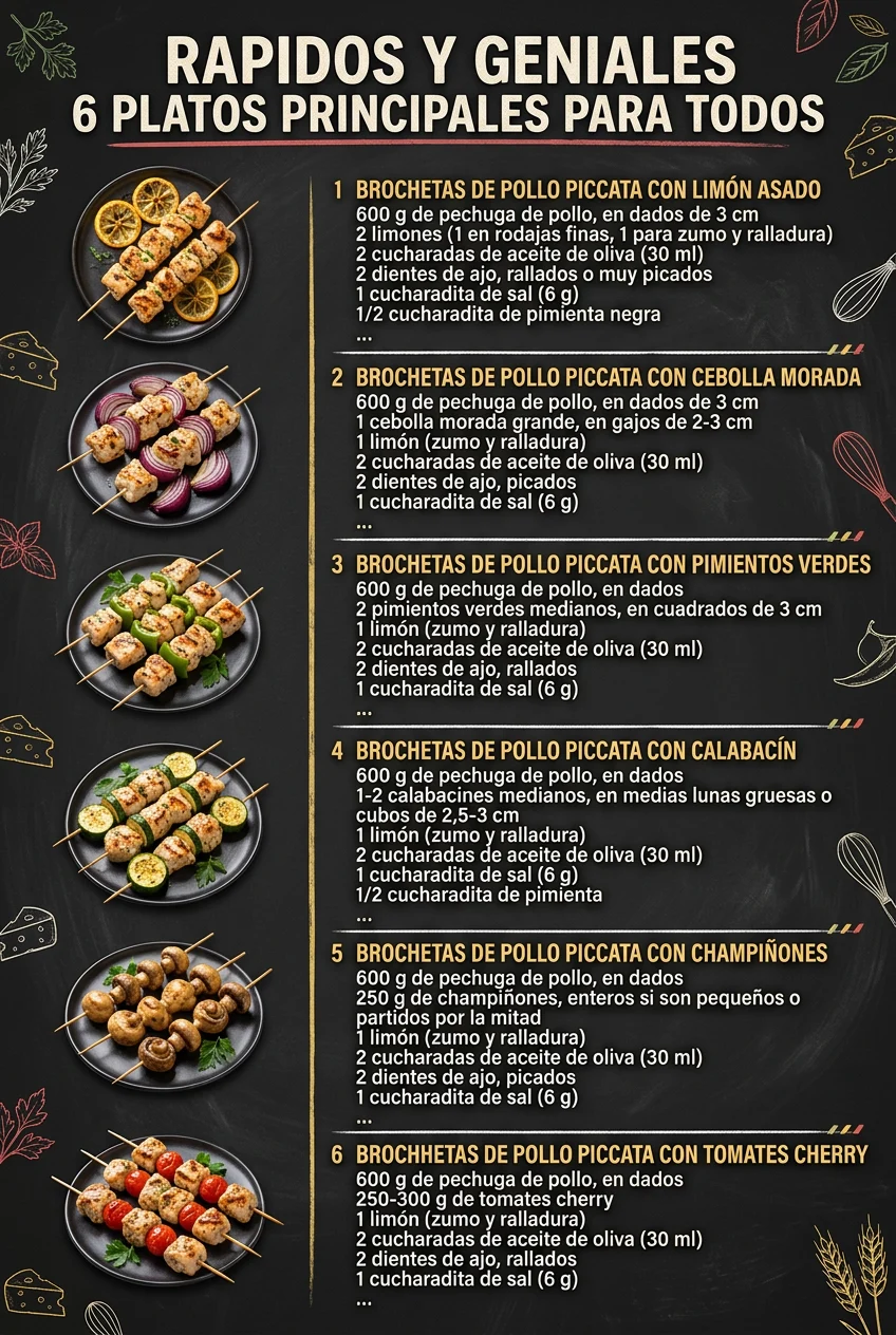 Rapidos y geniales 6 Platos Principales para todos