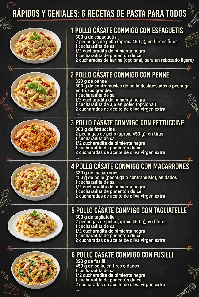 Rapidos y geniales 6 Recetas de Pasta para todos