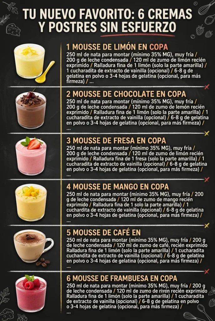 Tu nuevo favorito 6 Cremas y Postres sin esfuerzo