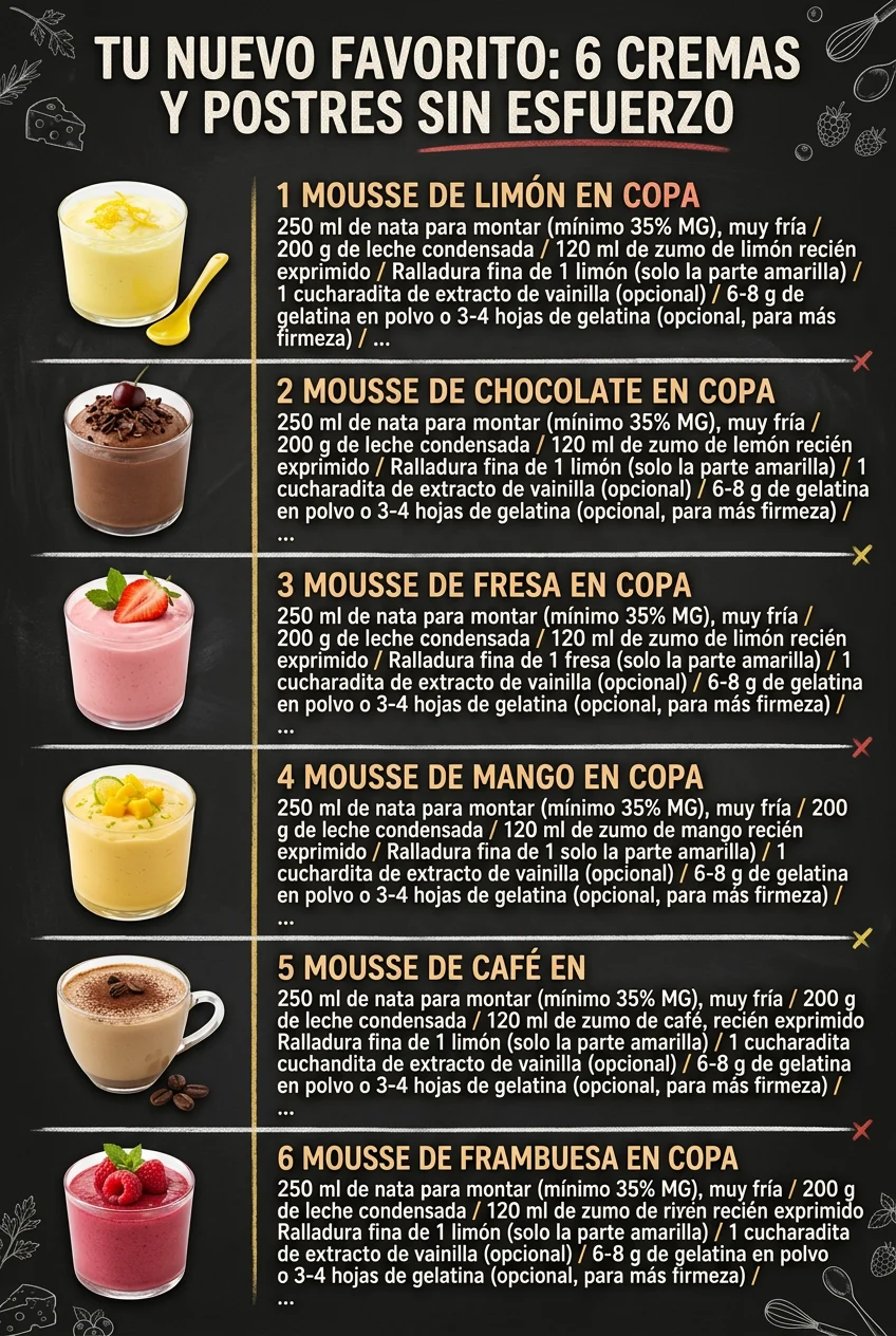 Tu nuevo favorito 6 Cremas y Postres sin esfuerzo