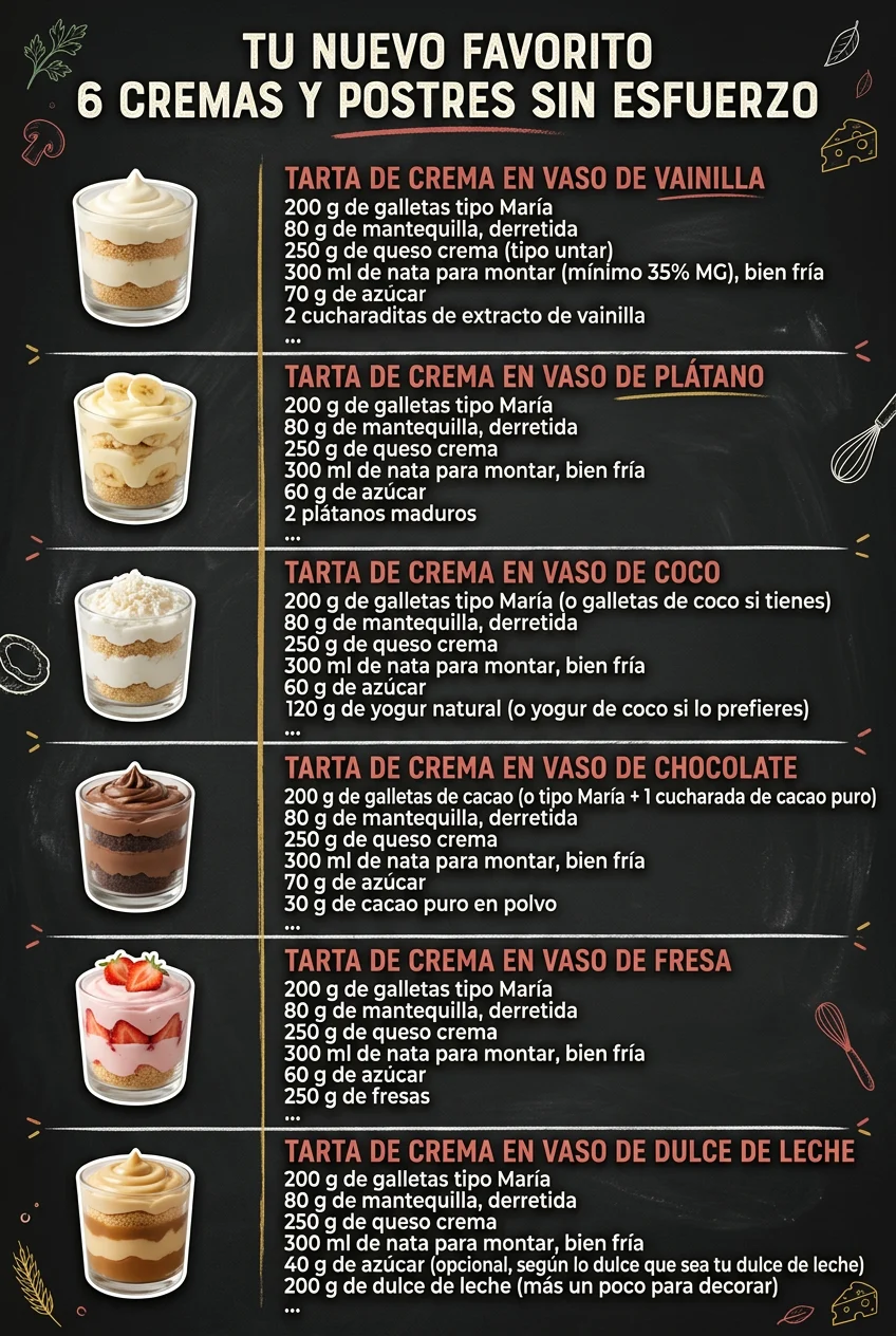 Tu nuevo favorito 6 Cremas y Postres sin esfuerzo