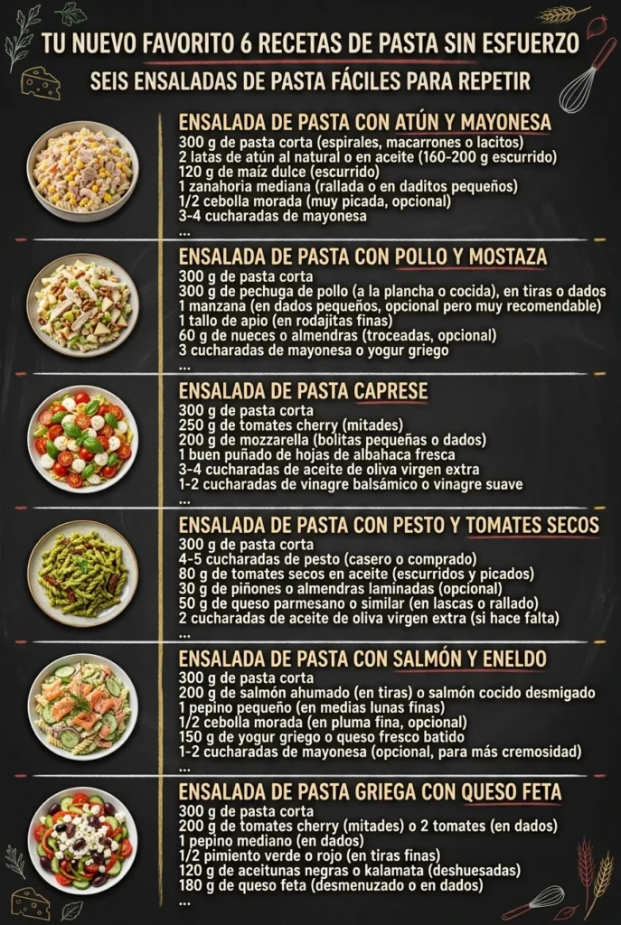 Tu nuevo favorito 6 Recetas de Pasta sin esfuerzo