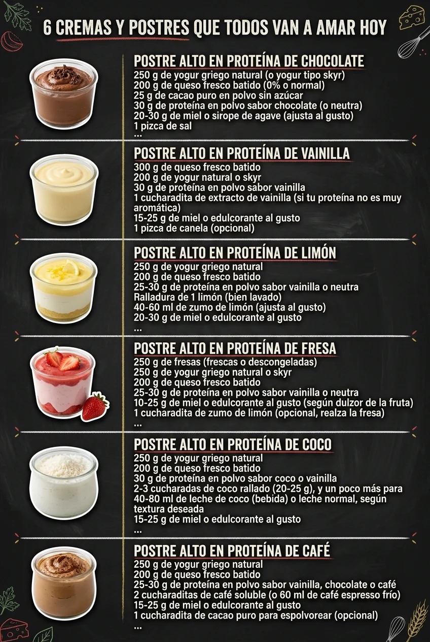 6 Cremas y Postres que todos van a amar hoy