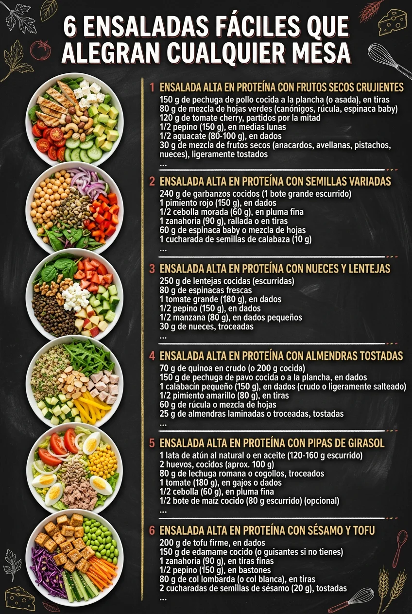 6 Ensaladas faciles que alegran cualquier mesa