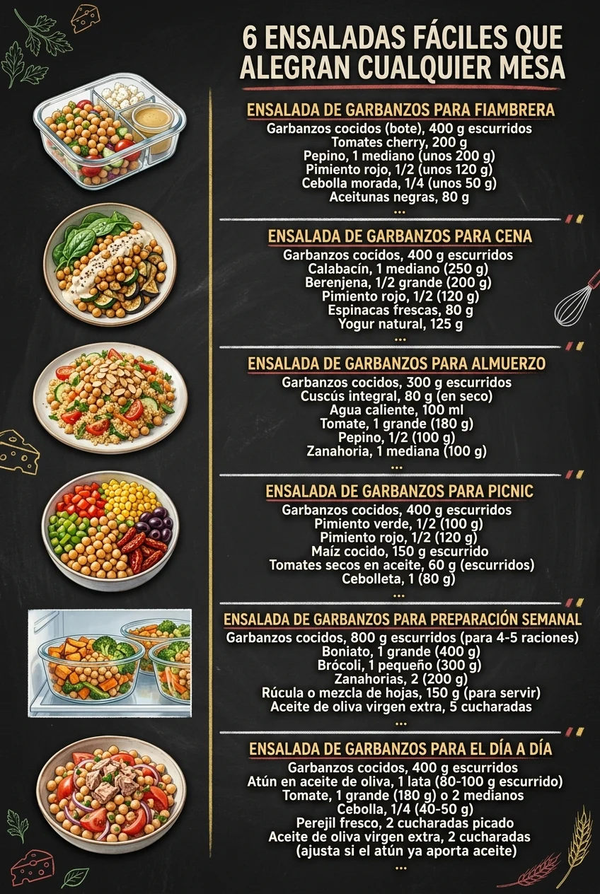 6 Ensaladas faciles que alegran cualquier mesa