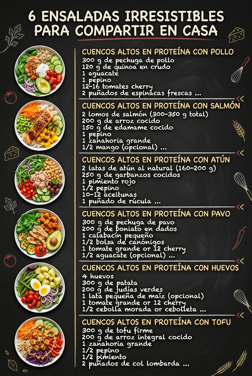 6 Ensaladas irresistibles para compartir en casa