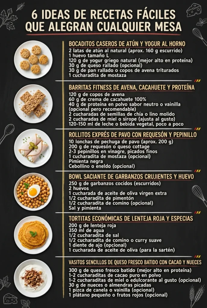 6 Ideas de Recetas faciles que alegran cualquier mesa