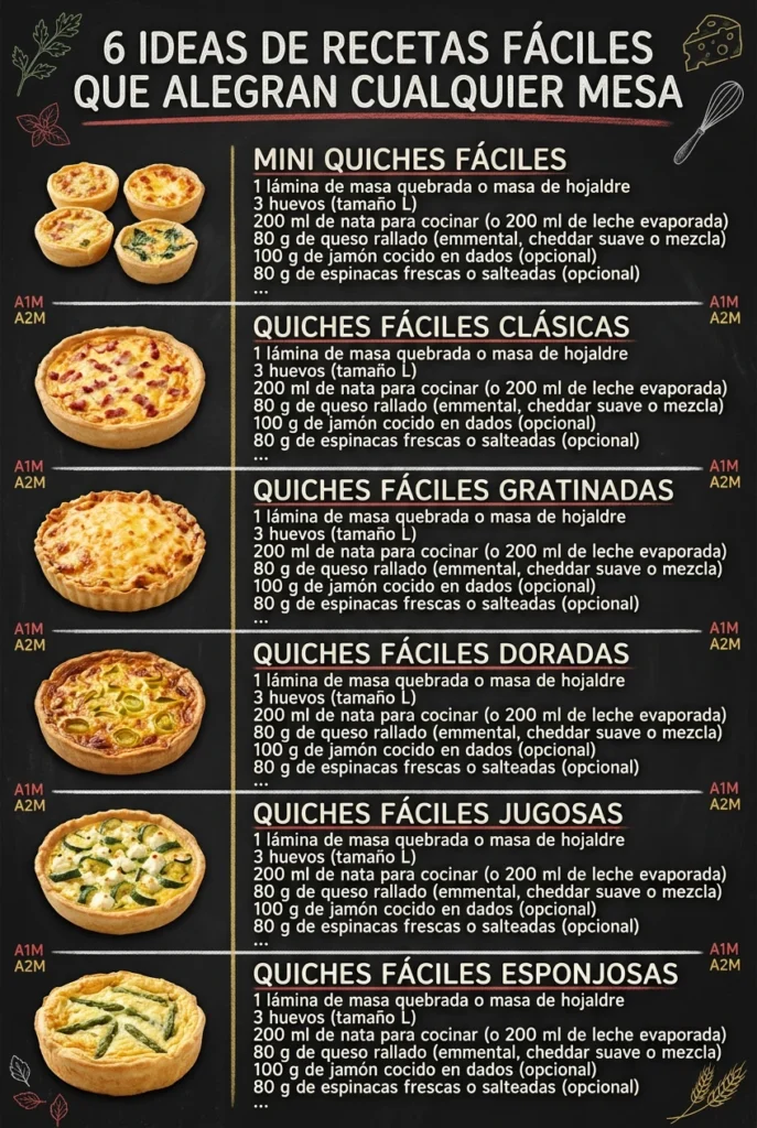 6 Ideas de Recetas faciles que alegran cualquier mesa