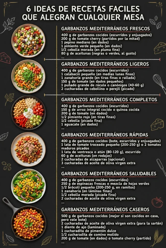 6 Ideas de Recetas faciles que alegran cualquier mesa
