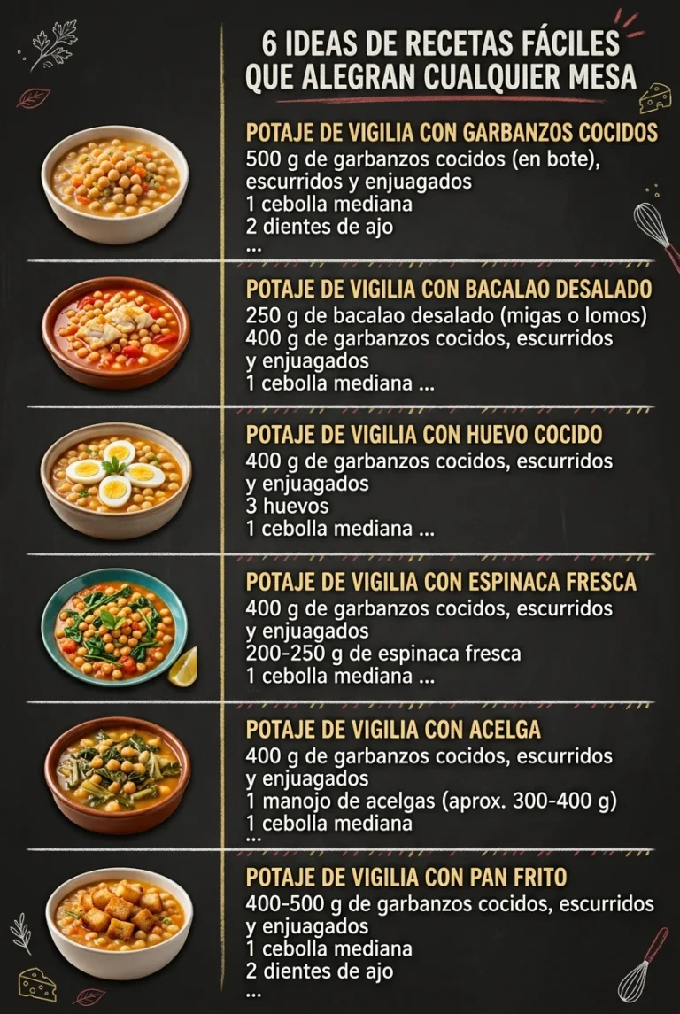 6 Ideas de Recetas faciles que alegran cualquier mesa