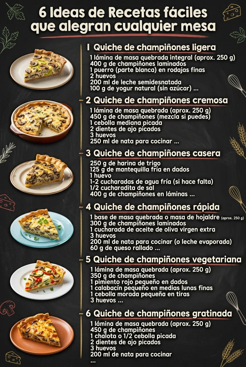 6 Ideas de Recetas faciles que alegran cualquier mesa