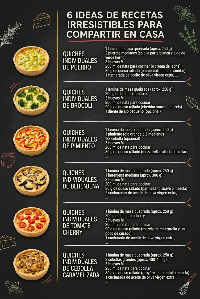 6 Ideas de Recetas irresistibles para compartir en casa