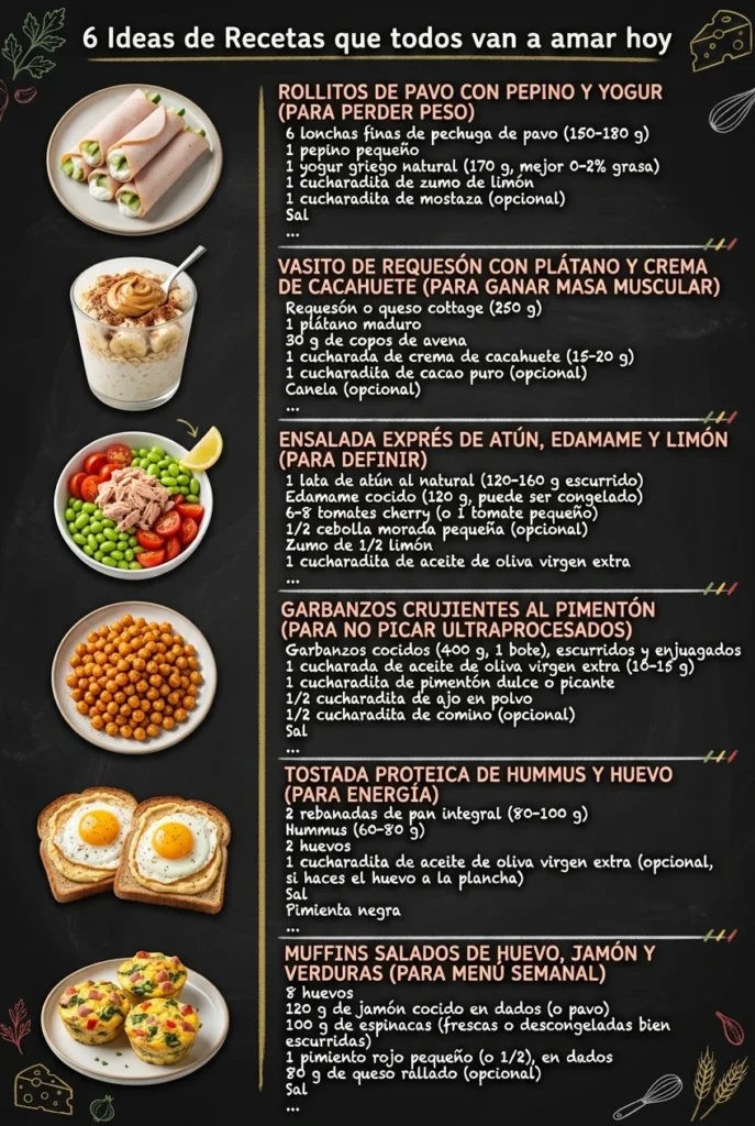 6 Ideas de Recetas que todos van a amar hoy