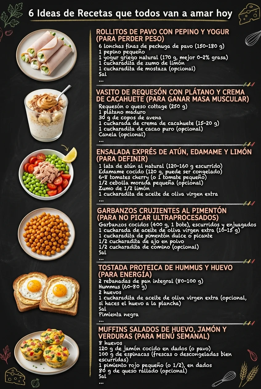 6 Ideas de Recetas que todos van a amar hoy