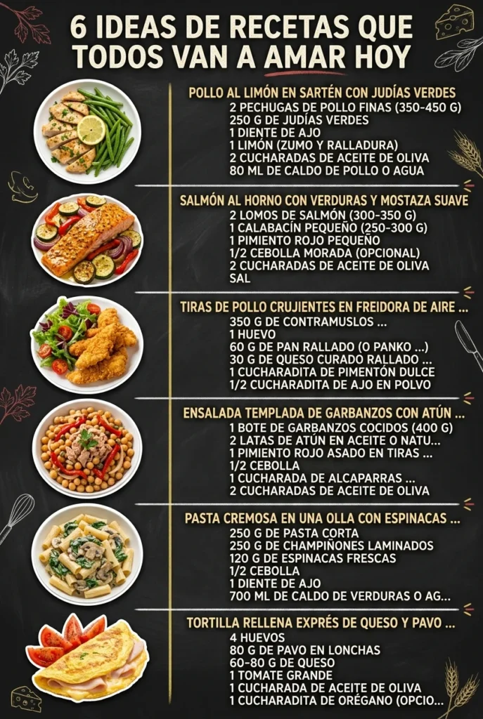 6 Ideas de Recetas que todos van a amar hoy
