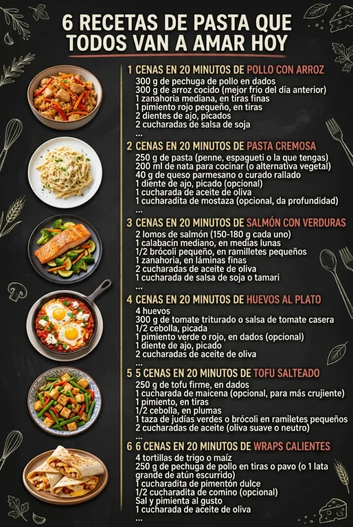 6 Recetas de Pasta que todos van a amar hoy