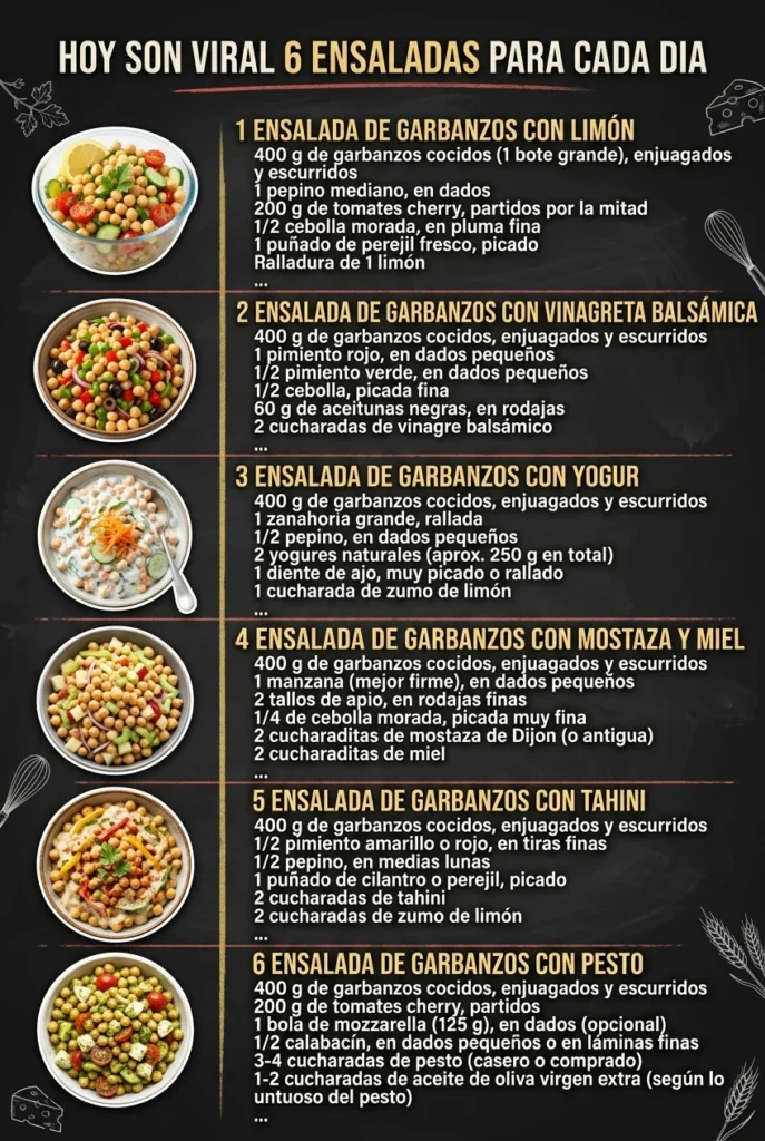 Hoy son viral 6 Ensaladas para cada dia