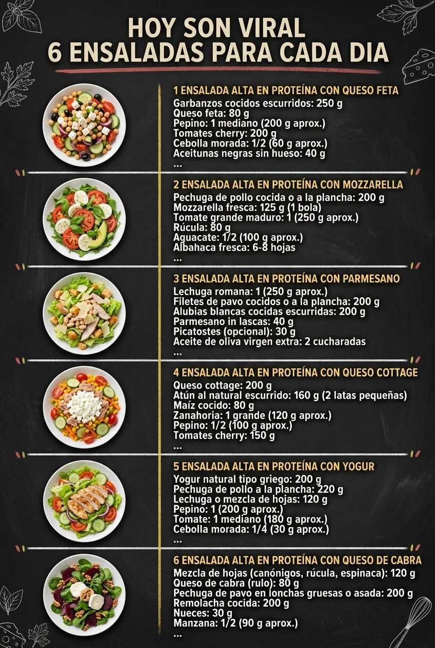 Hoy son viral 6 Ensaladas para cada dia