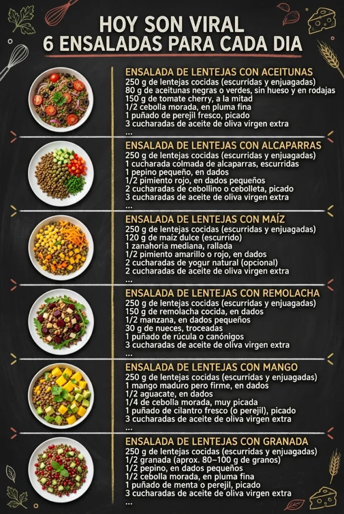 Hoy son viral 6 Ensaladas para cada dia