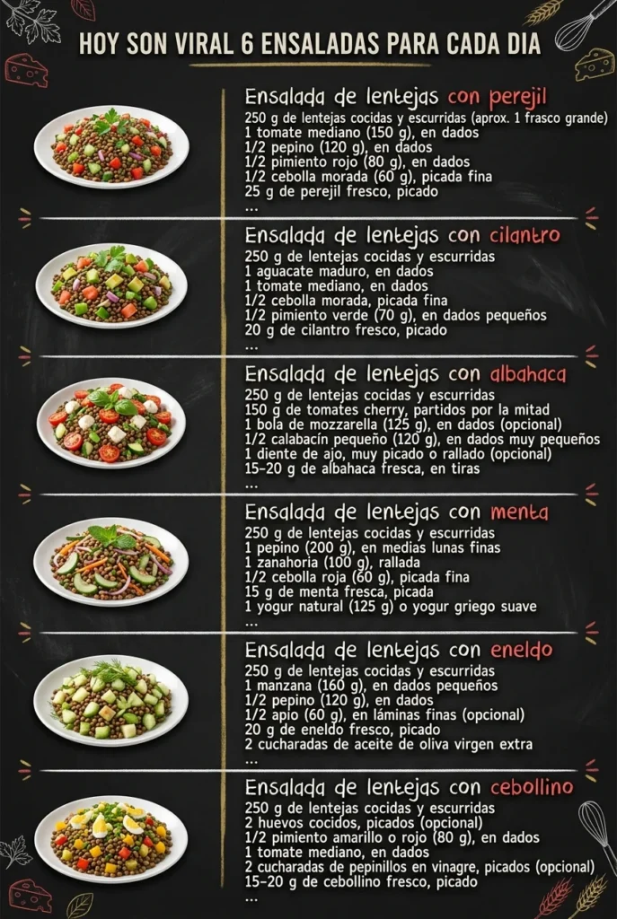 Hoy son viral 6 Ensaladas para cada dia