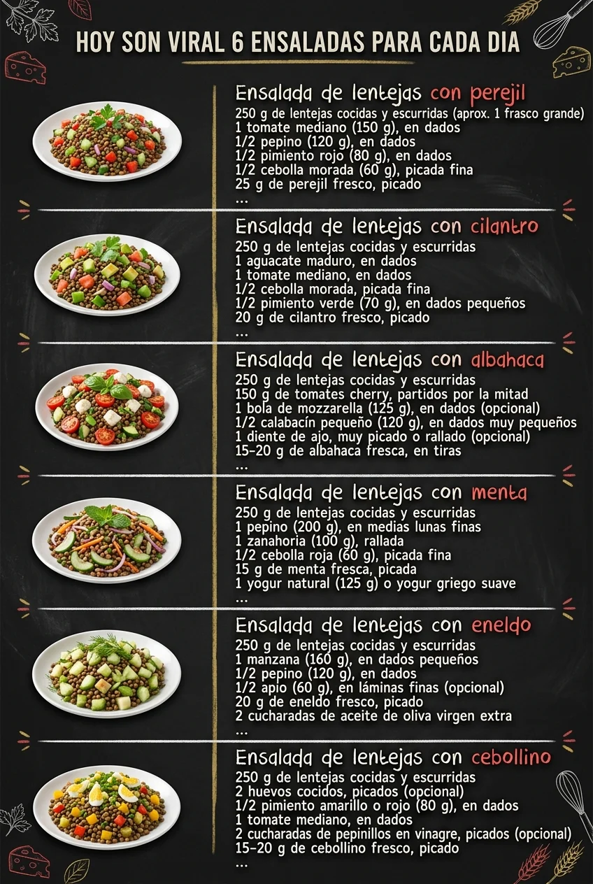 Hoy son viral 6 Ensaladas para cada dia