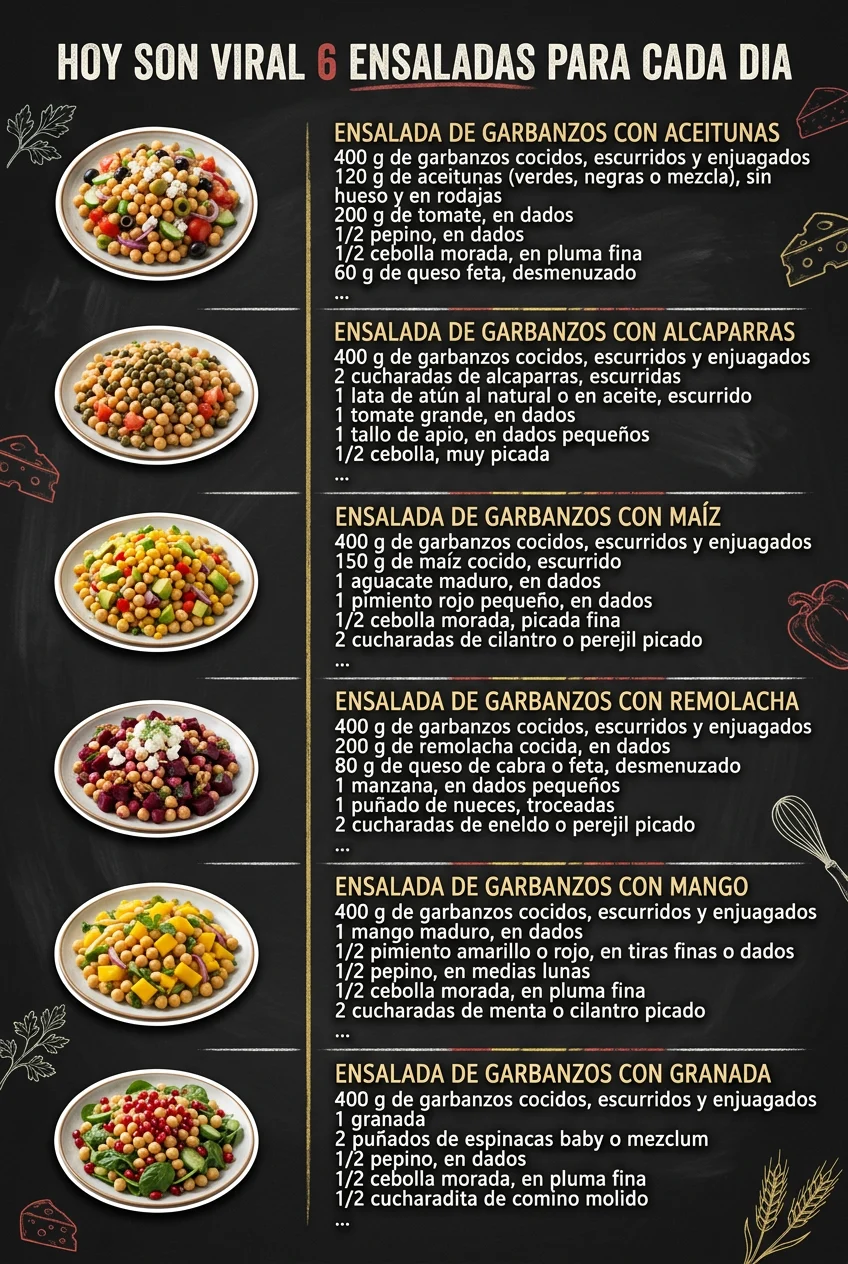 Hoy son viral 6 Ensaladas para cada dia