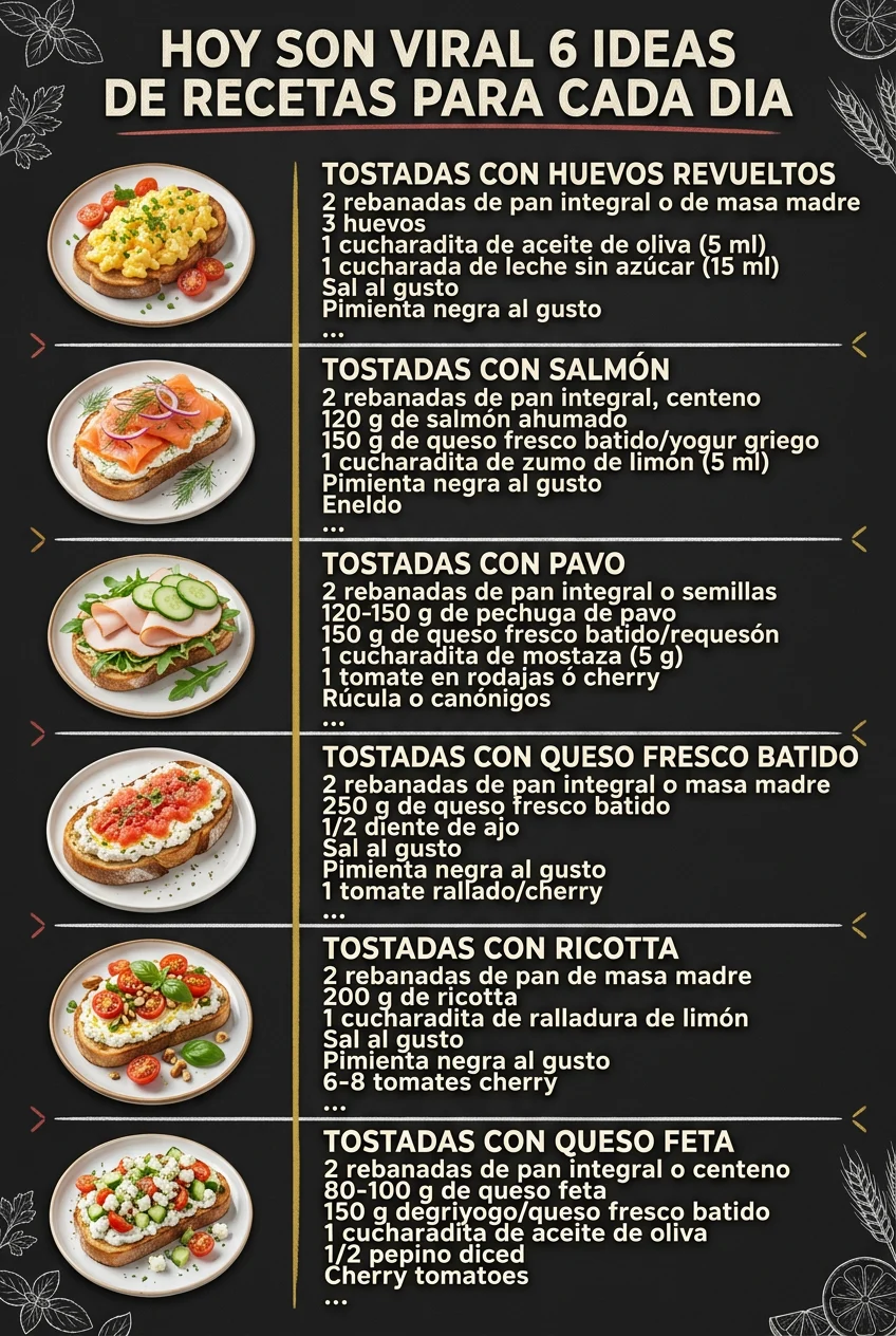 Hoy son viral 6 Ideas de Recetas para cada dia