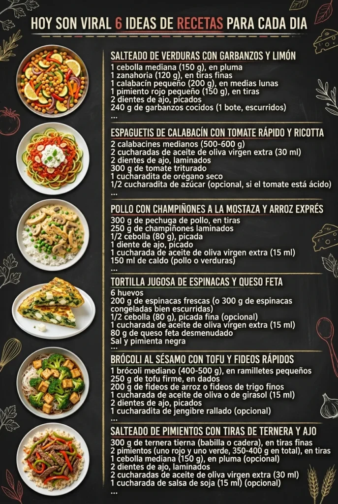 Hoy son viral 6 Ideas de Recetas para cada dia