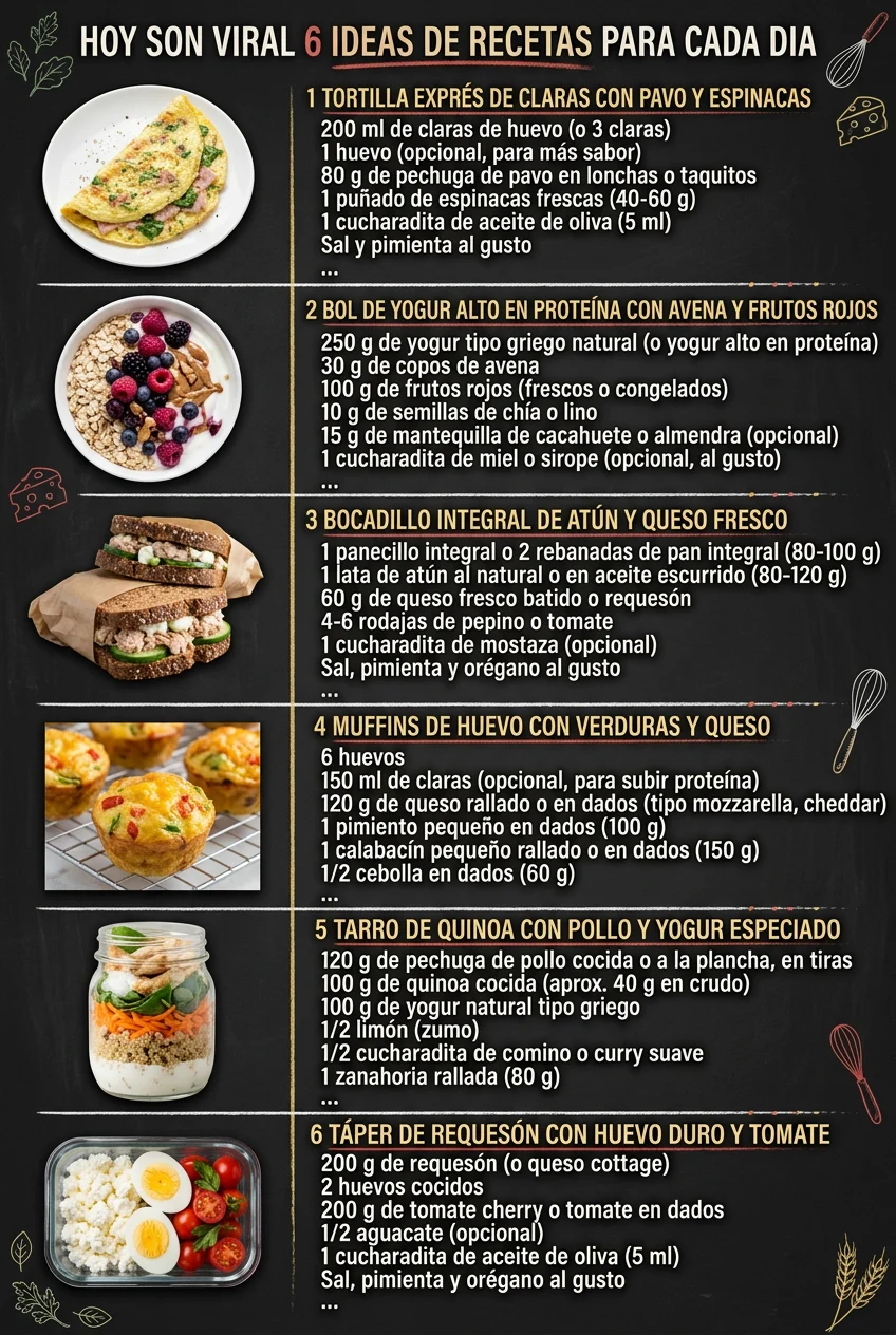 Hoy son viral 6 Ideas de Recetas para cada dia