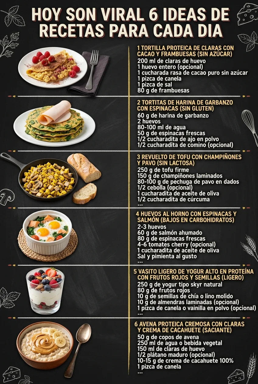 Hoy son viral 6 Ideas de Recetas para cada dia