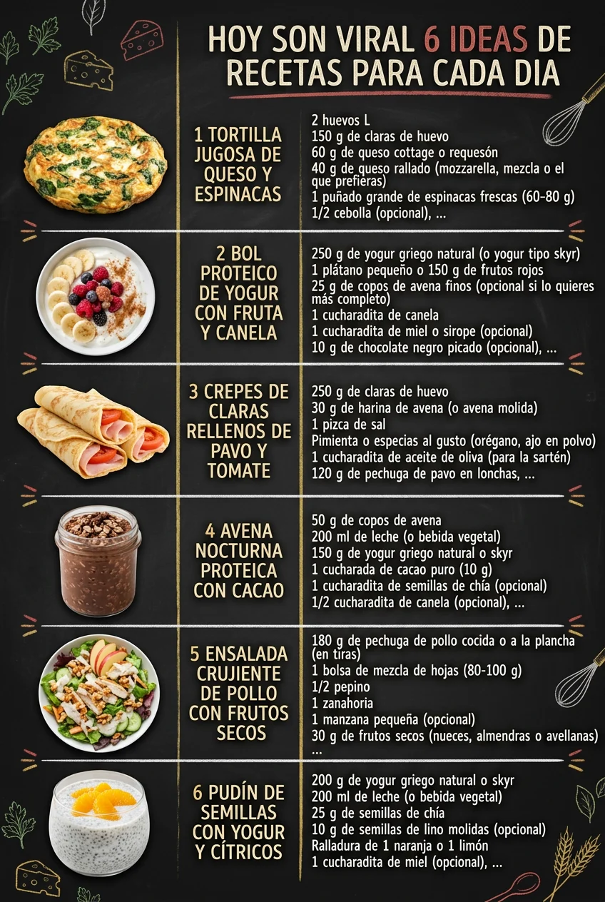 Hoy son viral 6 Ideas de Recetas para cada dia