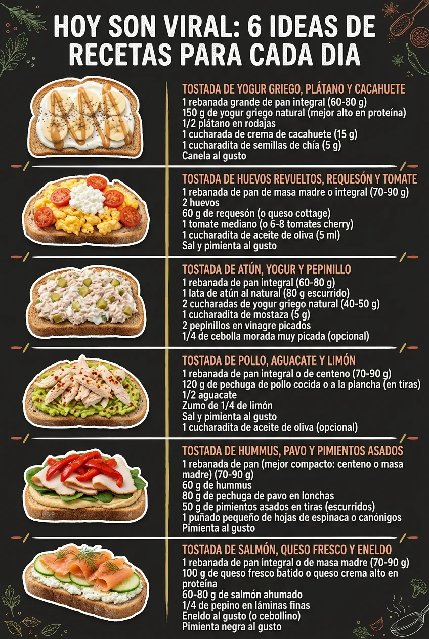 Hoy son viral 6 Ideas de Recetas para cada dia