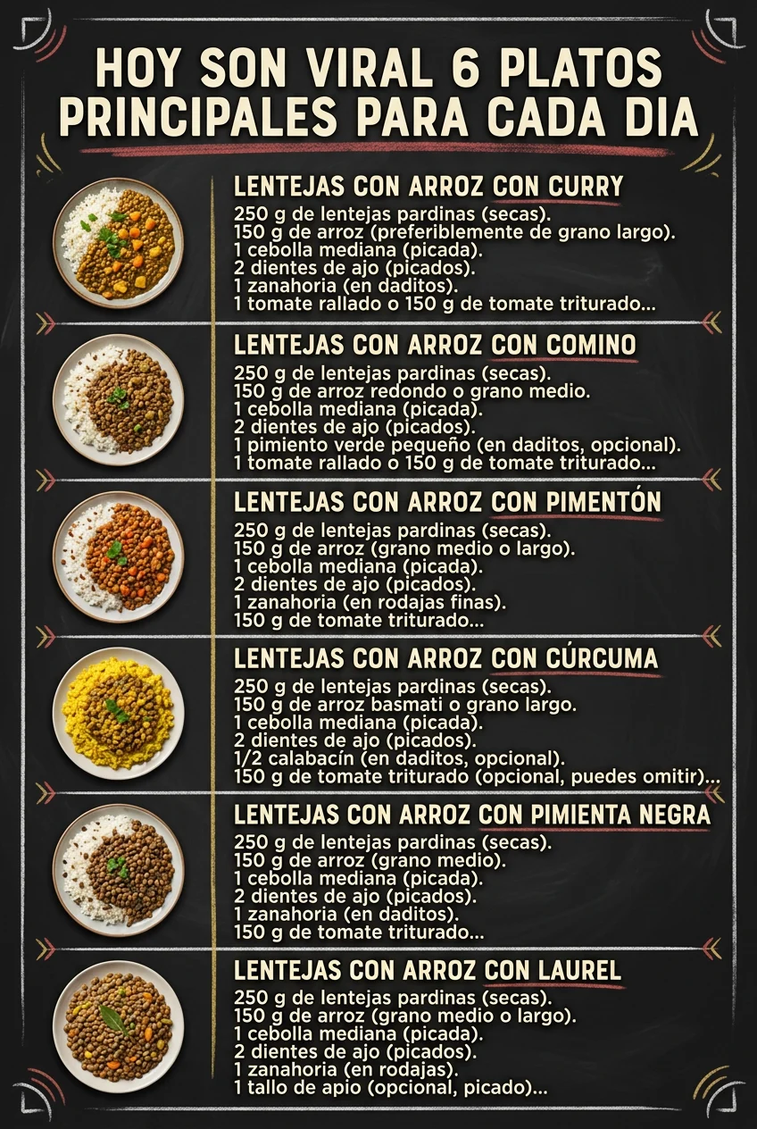 Hoy son viral 6 Platos Principales para cada dia