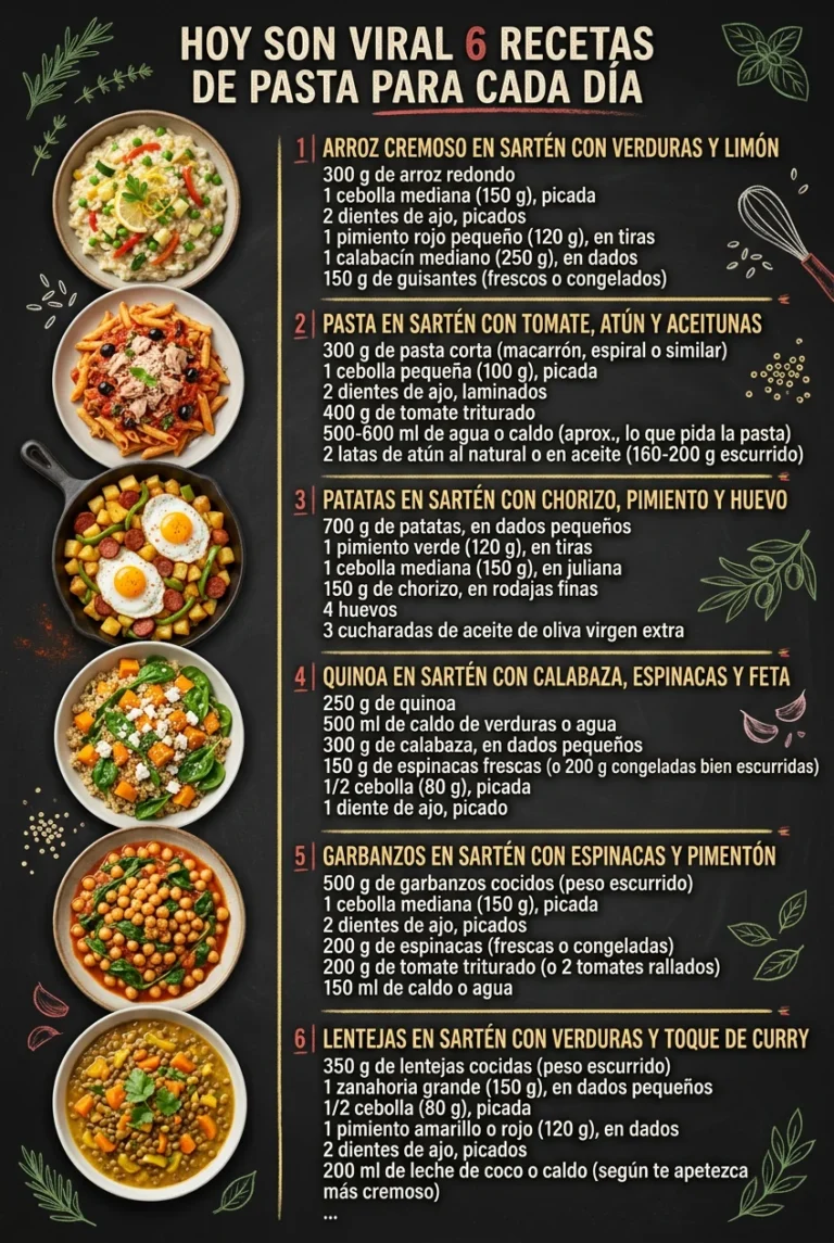 Hoy son viral 6 Recetas de Pasta para cada dia